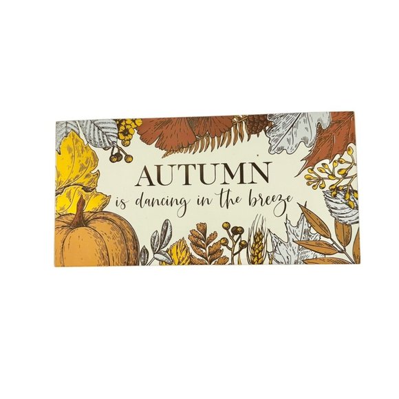Primitives by Kathy Box Sign 12 x 6 x 2 inch Autumn is Dancing in the Breeze NWT - Picture 1 of 8
